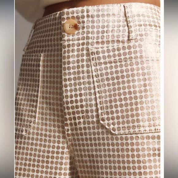 Anthropologie Tan and Cream Wide Leg Jeans - Picture 4 of 11